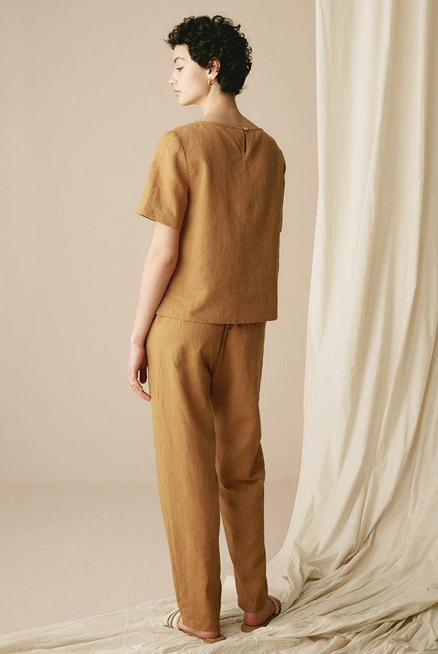 100% Linen Two-Piece Casual Tracksuit - SETS-Linen Sets