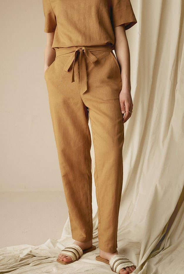 100% Linen Two-Piece Casual Tracksuit - SETS-Linen Sets