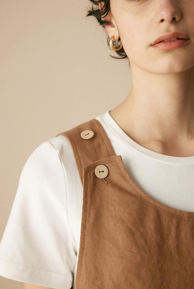 100% Linen U-Neck Short Jumpsuit - sets & jumpsuits