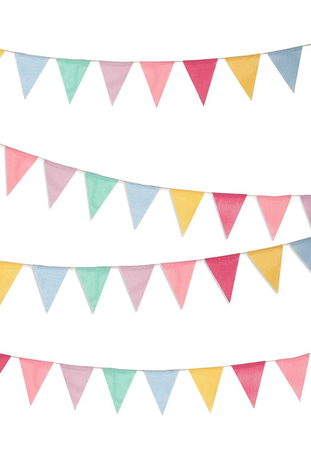 Sustainable Linen-Look Bunting Flags - One-Size - ACCESSORIES-Others