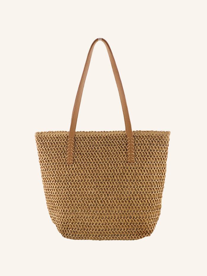 Woven Tapered Tote - Brown / One-Size - ACCESSORIES-Bag