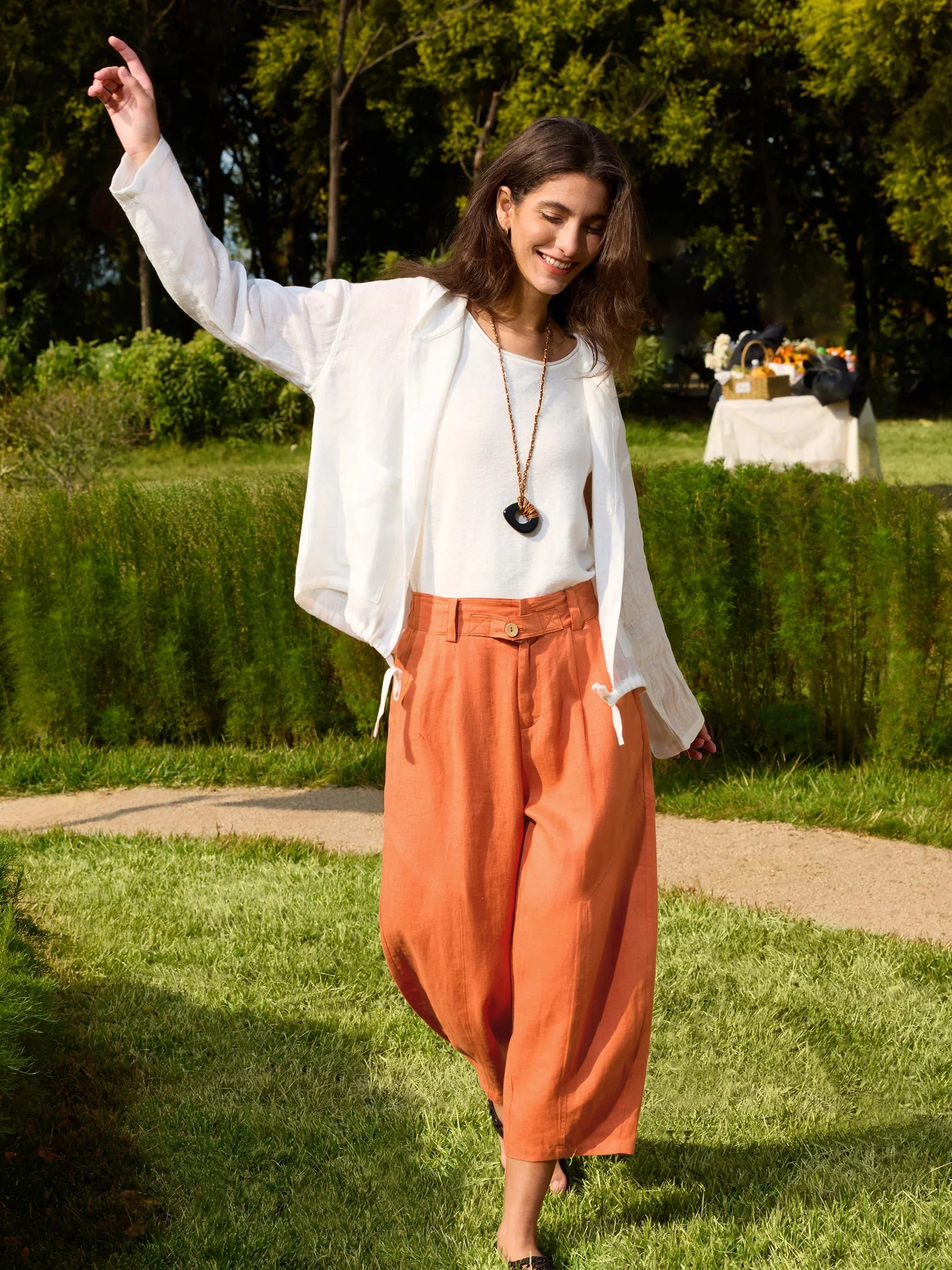 100% Linen Hooded Sunshine Jacket EMMA - TOPS-Linen Jackets