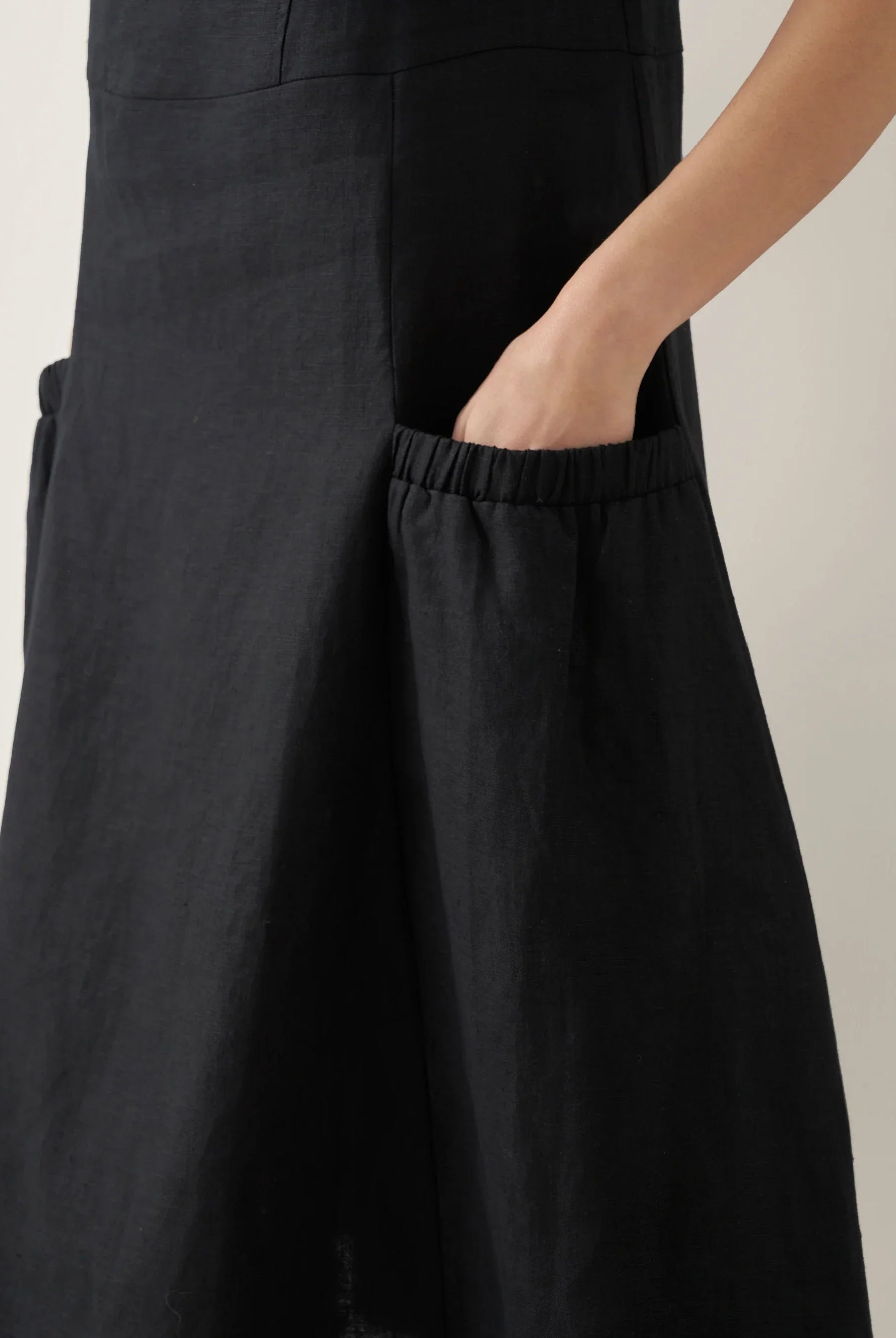 100% Linen Swing Beach Tank Dress GIANA - DRESSES-Linen Midi
