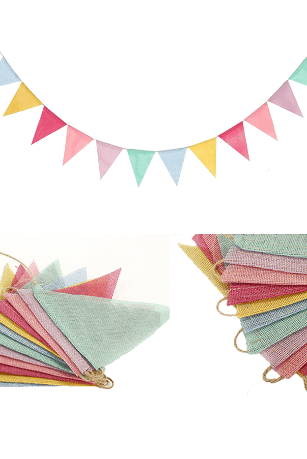 Sustainable Linen-Look Bunting Flags - One-Size - ACCESSORIES-Others