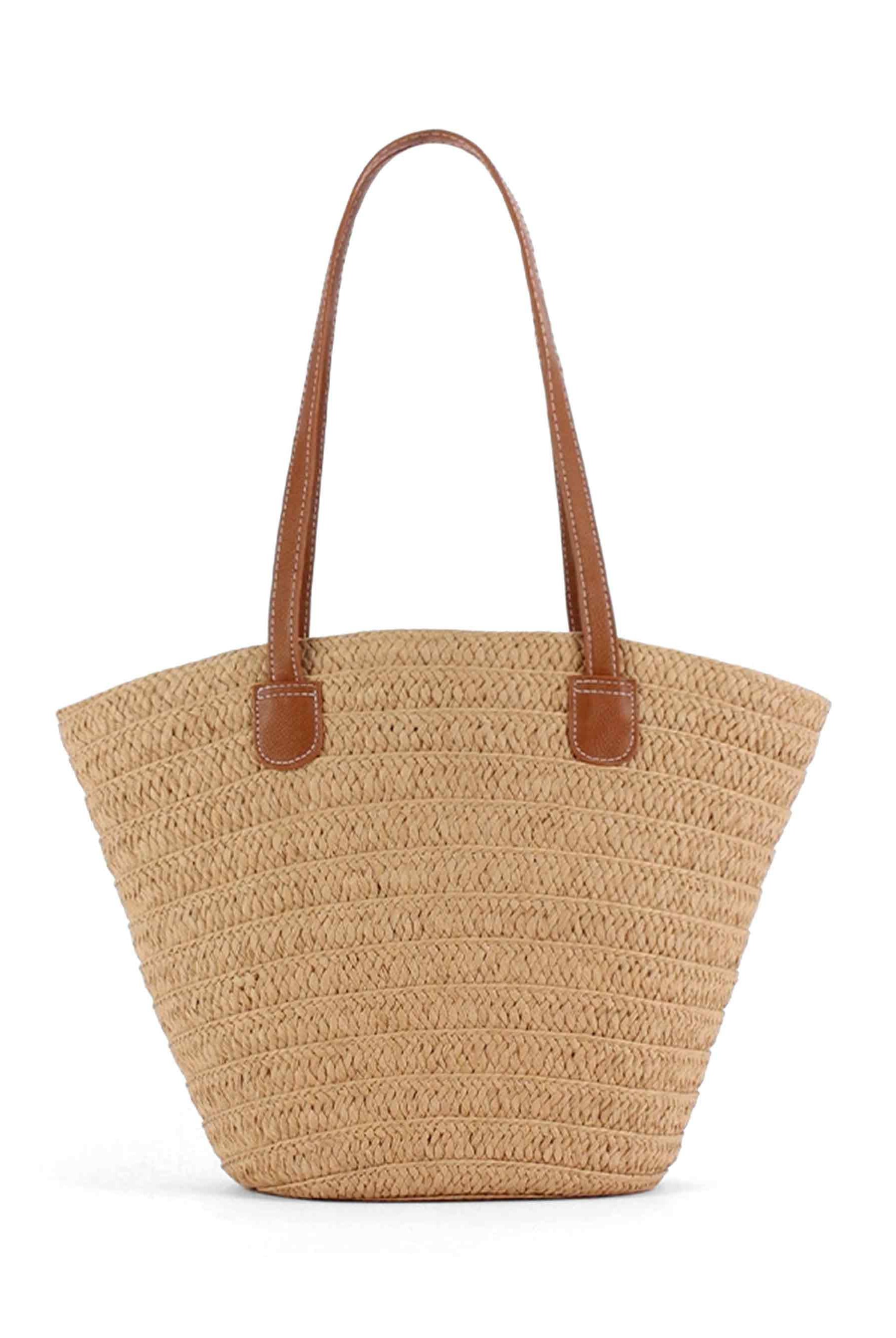 Flat Strap Trapezoid Tote - Light Brown / One-Size - ACCESSORIES-Bag