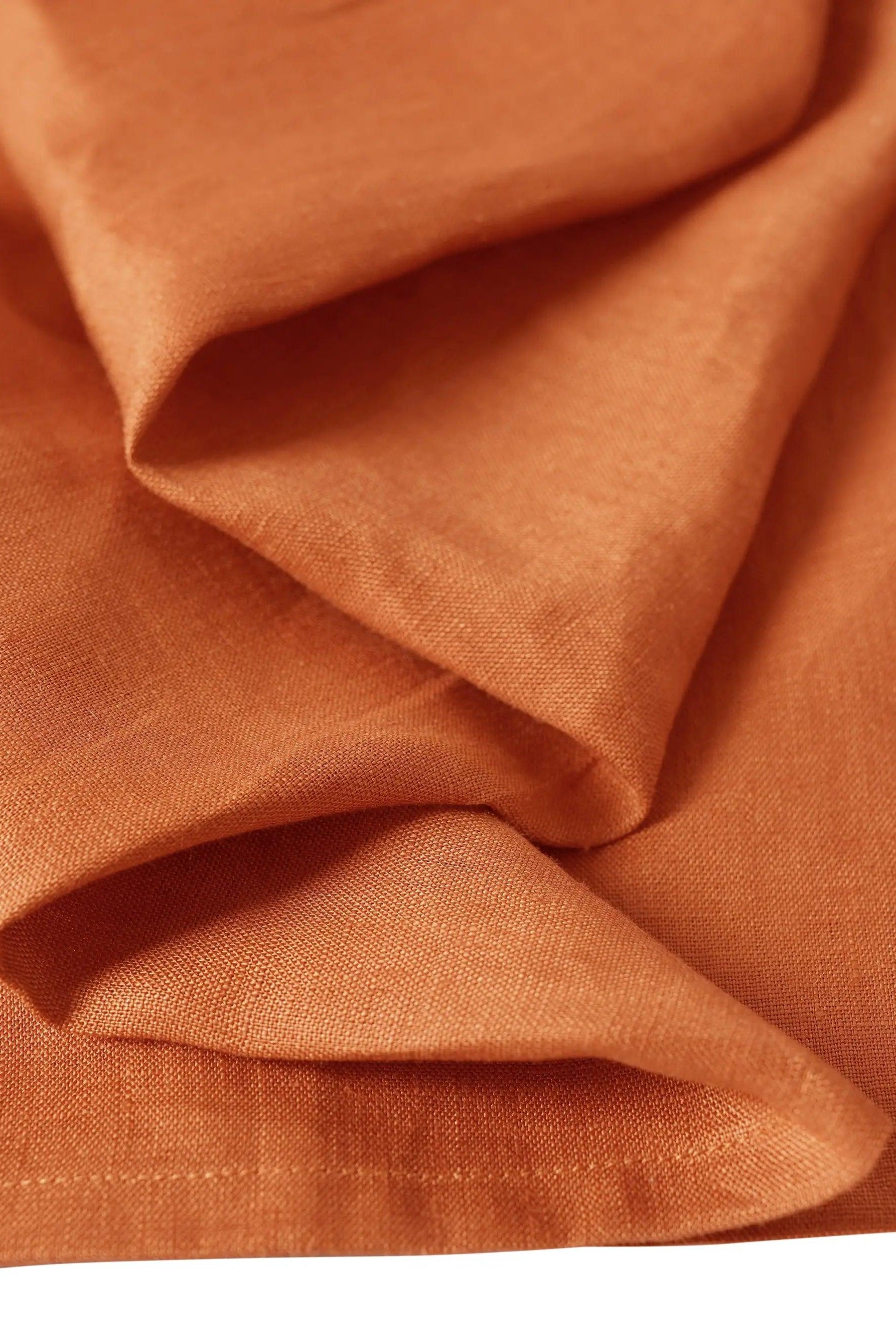 100% Linen Dropped Collar Long-Sleeve Top TRISTAN - TOPS-Linen Blouses