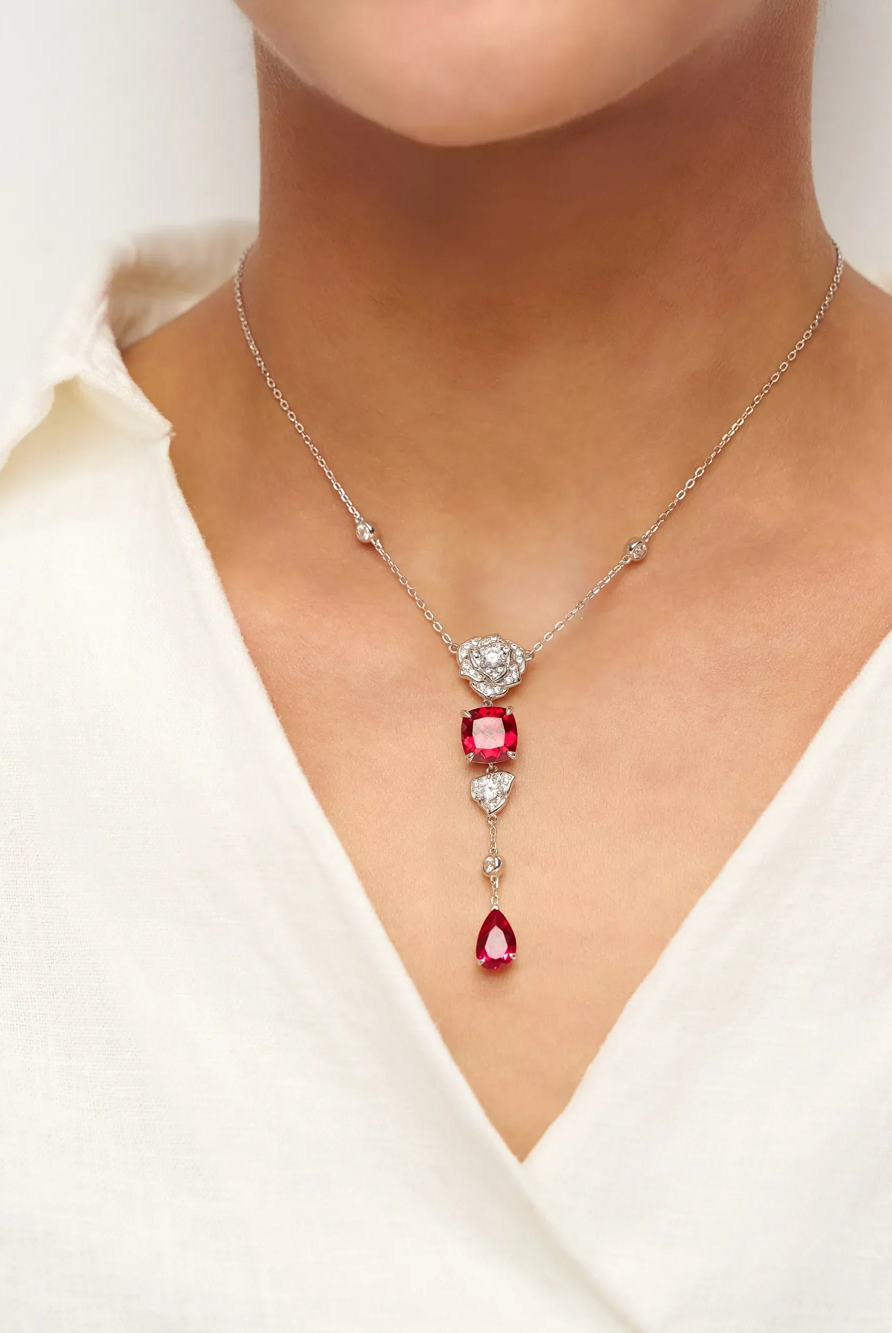Exquisite Ruby Necklace - Veil - One-Size - ACCESSORIES-Jewelry
