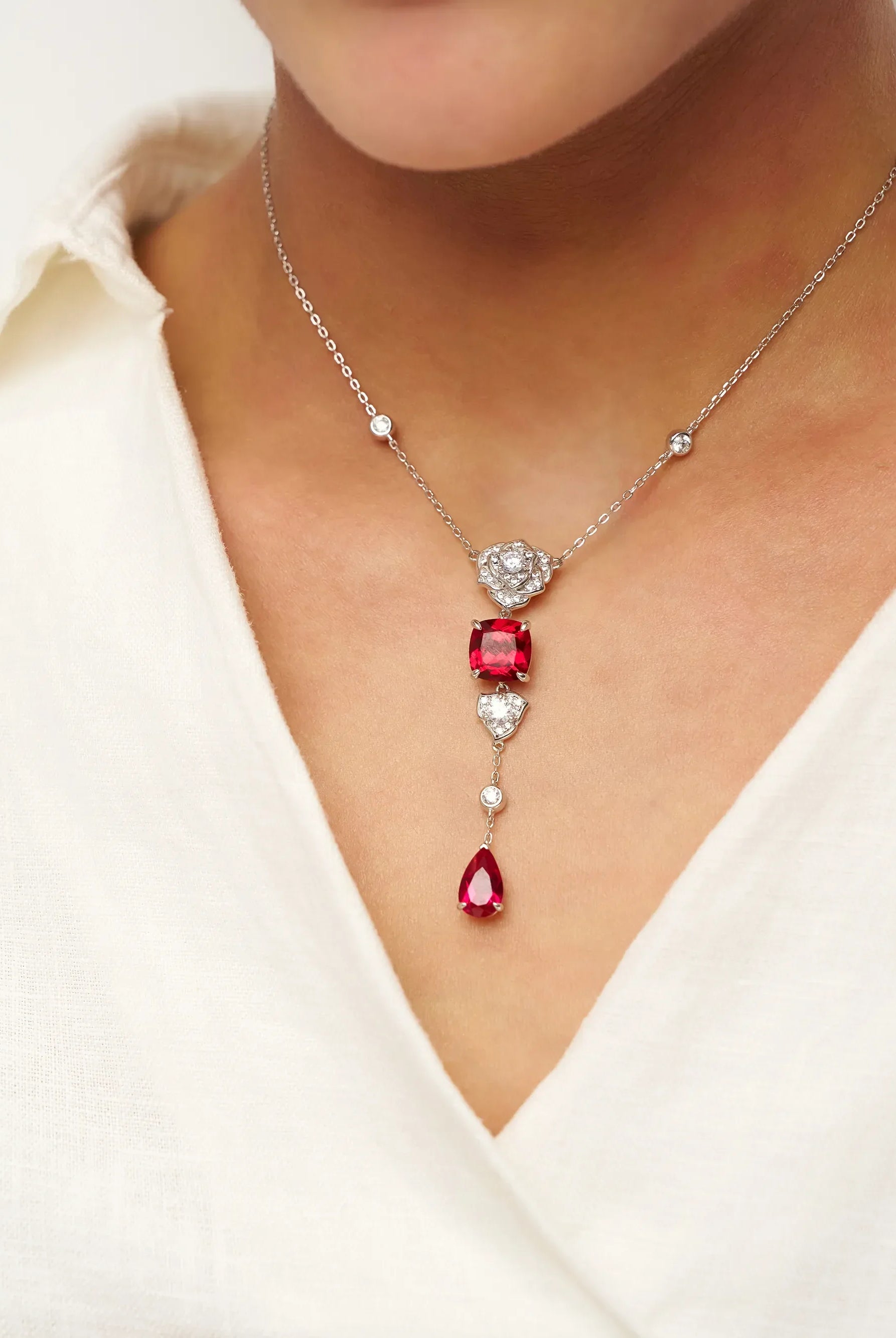 Exquisite Ruby Necklace - Veil - One-Size - ACCESSORIES-Jewelry
