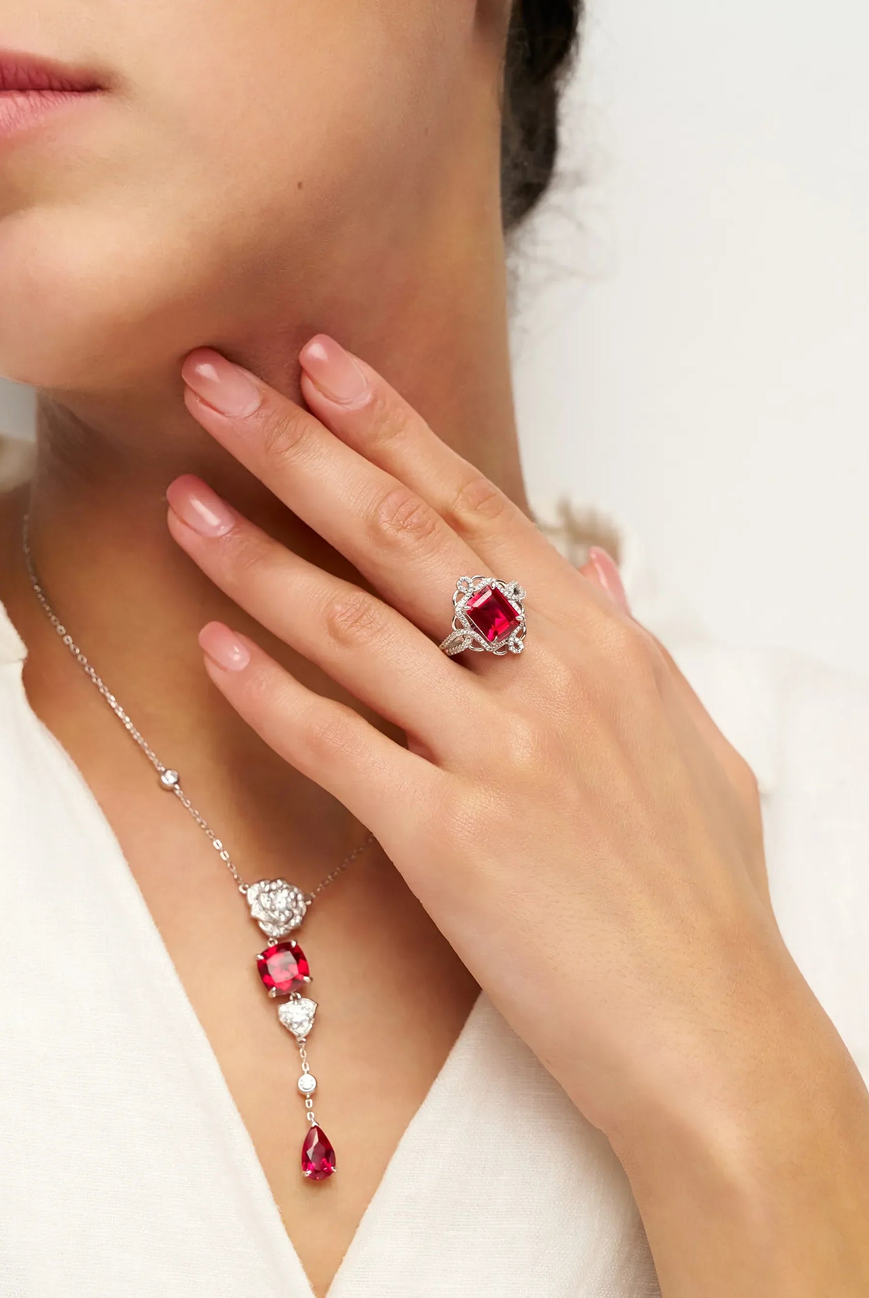 Exquisite Ruby Necklace - Veil - One-Size - ACCESSORIES-Jewelry