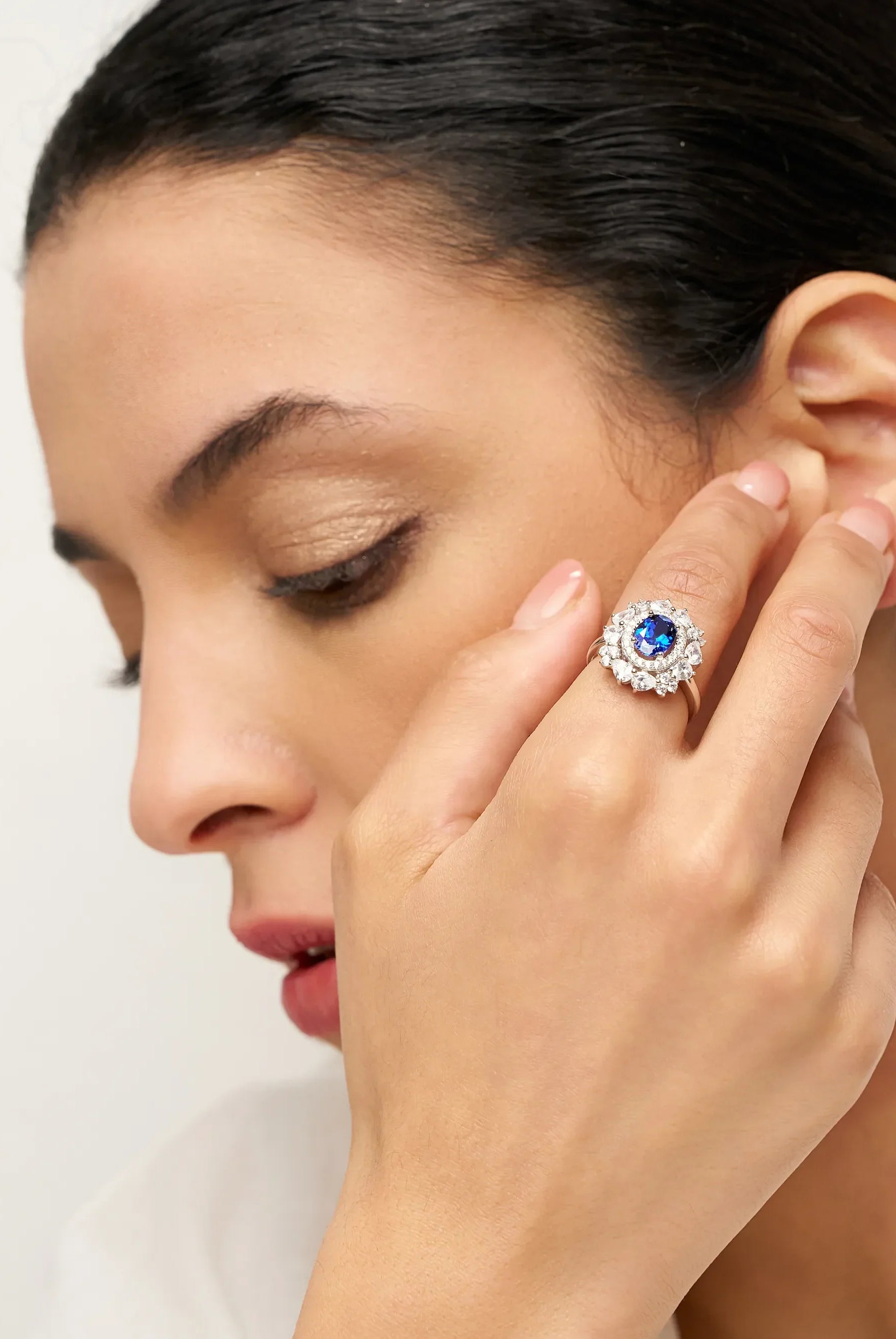Exquisite Sapphire Ring - Ocean’S Petals - One-Size - ACCESSORIES-Jewelry
