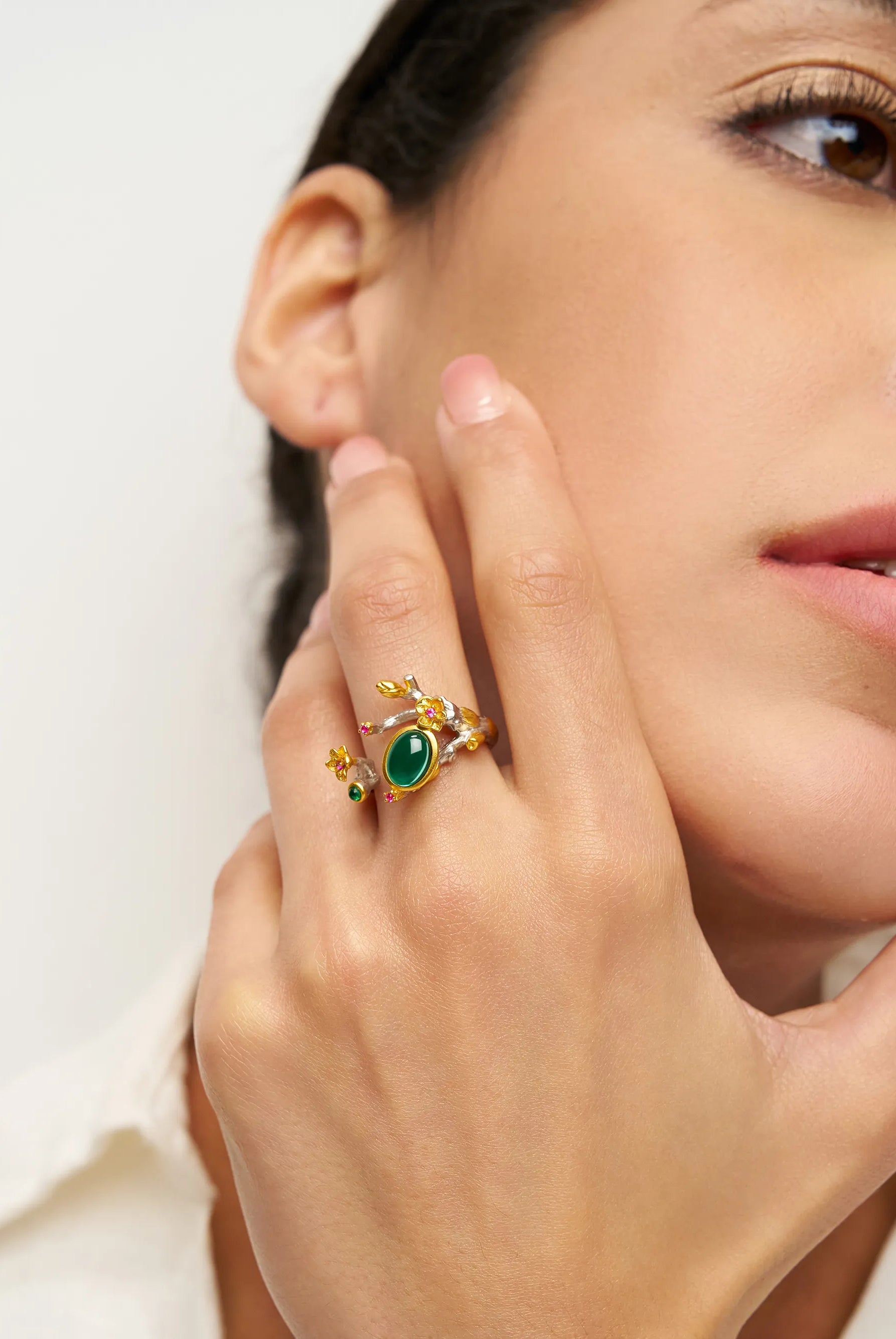 Exquisite Emerald Ring - Enchanted Branch - One-Size - ACCESSORIES-Jewelry