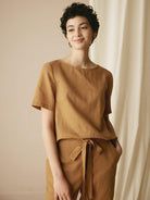 100% Linen Two-Piece Casual Tracksuit - SETS-Linen Sets