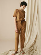 100% Linen Two-Piece Casual Tracksuit - SETS-Linen Sets