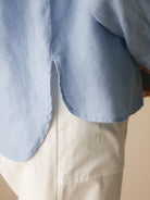 100% Linen Classic Leisure Shirt Azure - TOPS-Linen Button Down Shirts