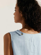 100% Linen Lightweight Sleeveless Dress SIENNA - DRESSES-Linen Midi