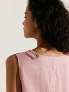 100% Linen Lightweight Sleeveless Dress SIENNA - DRESSES-Linen Midi