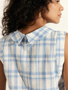 100% Linen Draped Collar Tank Top JACQUELINE - TOPS-Linen Tanks