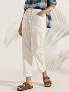Linen Simple Button Fly Trousers HEIDI - BOTTOMS-Linen Pants