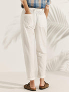 Linen Simple Button Fly Trousers HEIDI - BOTTOMS-Linen Pants