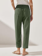 Linen Simple Button Fly Trousers HEIDI - BOTTOMS-Linen Pants