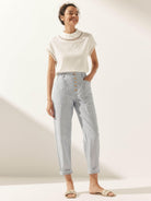 Linen Simple Button Fly Trousers HEIDI - BOTTOMS-Linen Pants