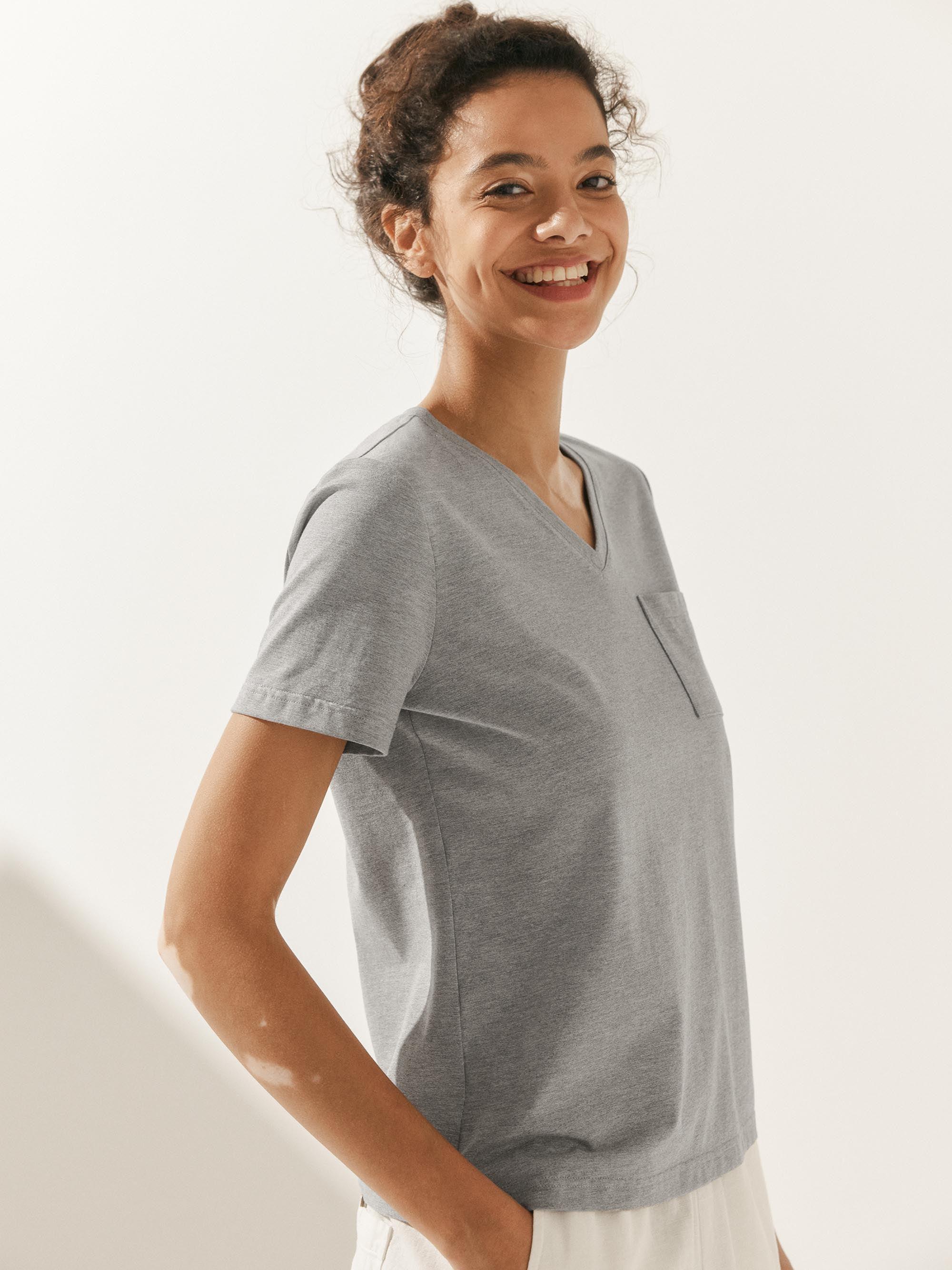 Stretch-Knit Bamboo Classic Basic Tee BELLE - TOPS-Bamboo Tees