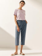Linen Easy Elastic Waist Pants - BOTTOMS-Linen