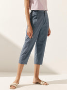 Linen Easy Elastic Waist Pants - BOTTOMS-Linen