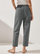 Linen Simple Button Fly Trousers HEIDI - BOTTOMS-Linen Pants