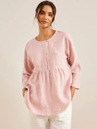 SITKA Linen Long-Sleeved Top - TOPS-Linen Blouses
