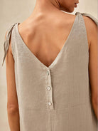 100% Linen Camisole Dress QEARL - DRESSES-Linen Maxi