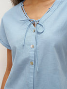 Linen Ladder Tie Simple Dress - DRESSES-Linen Maxi