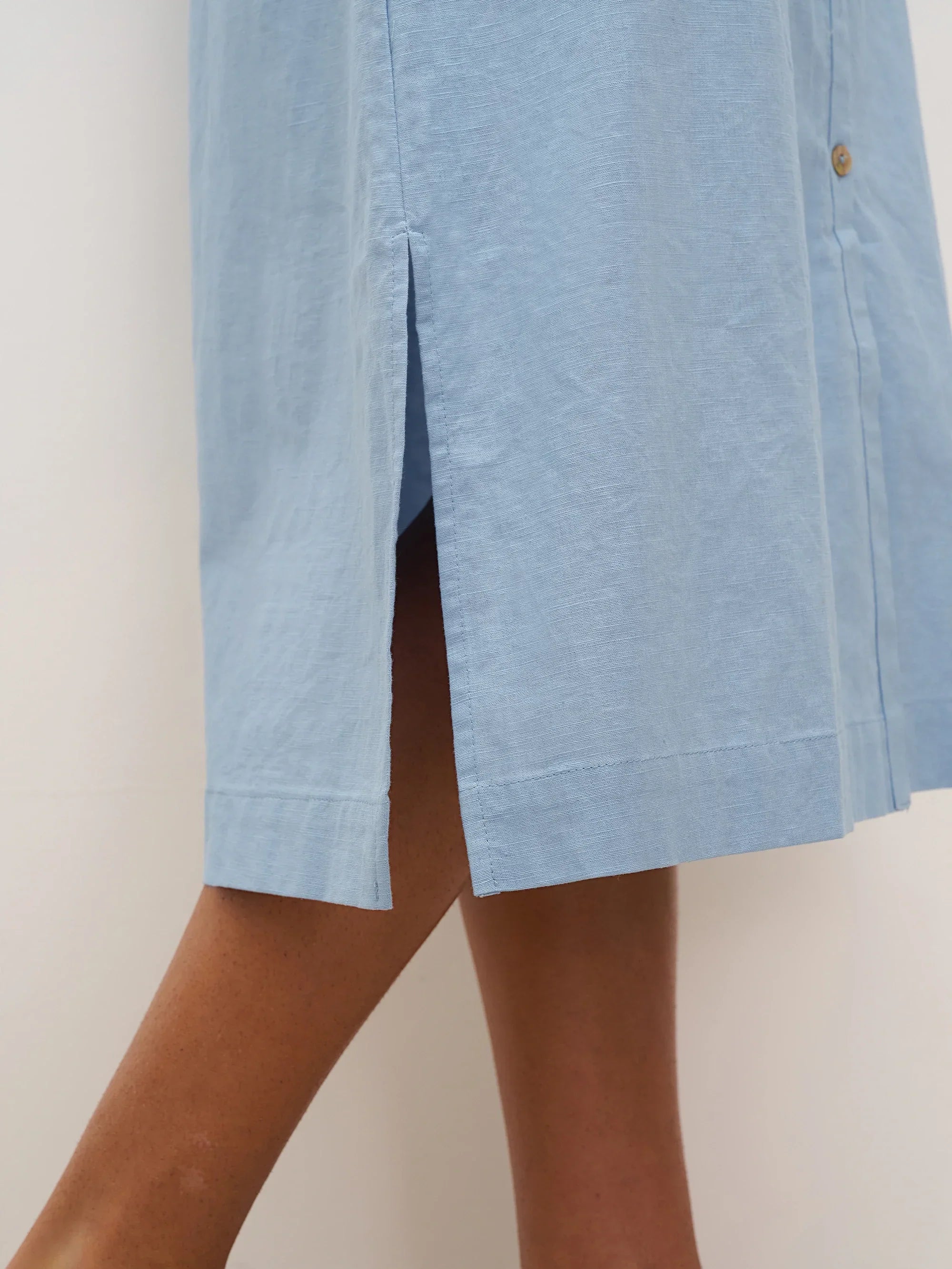 Linen Ladder Tie Simple Dress - DRESSES-Linen Maxi