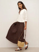 100% Linen Button-Front Drop Shoulder Shirt EASTER - TOPS-Linen Button Down Shirts