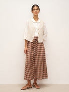 100% Linen V-Neck Buttoned Closure Vest DELIA - TOPS-Linen Vests