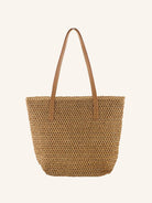 Woven Tapered Tote - Brown / One-Size - ACCESSORIES-Bag