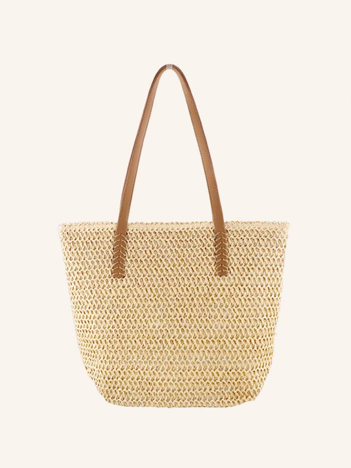 Woven Tapered Tote - Beige / One-Size - ACCESSORIES-Bag