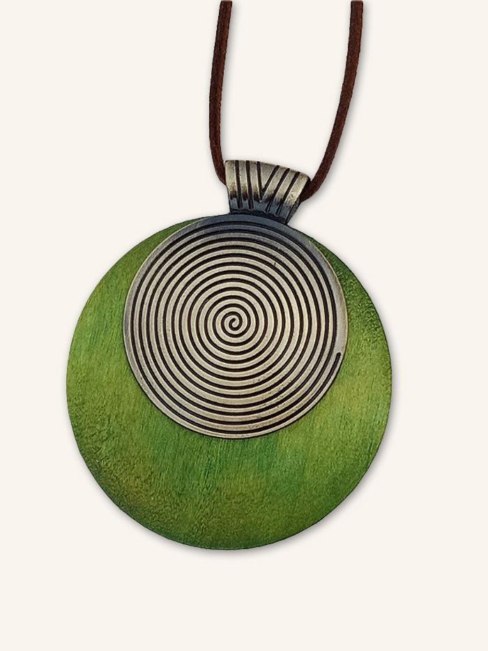 Vintage Wooden Rings Long Necklace - ACCESSORIES-Jewelry