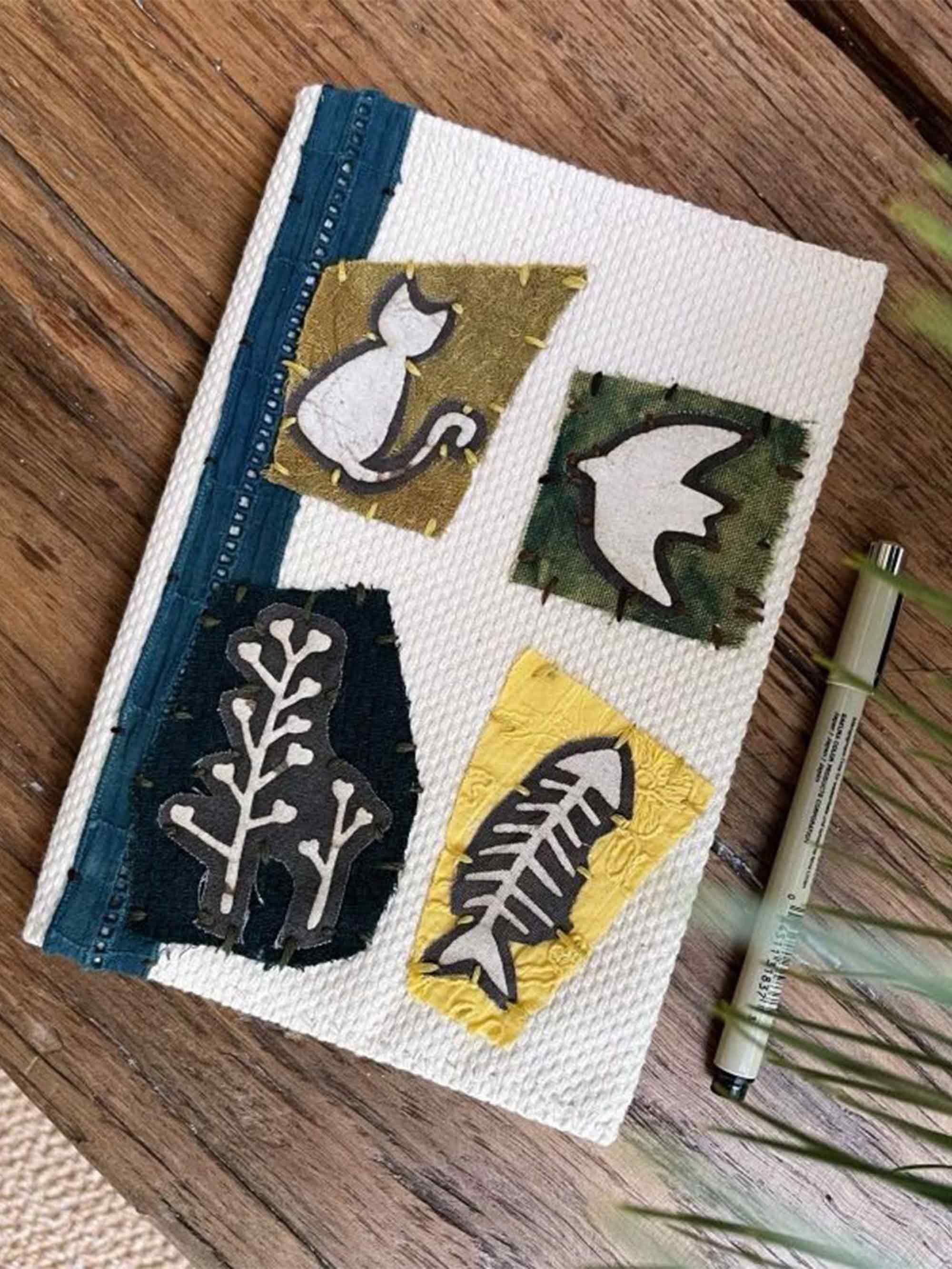 Tea-Dyed Decorative Fabric Patches for Diy Journals (5 Pieces) - ACCESSORIES-Others
