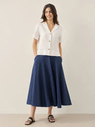 100% Linen Button-Up Short Sleeve Shirt - TOPS-Linen Button Down Shirts