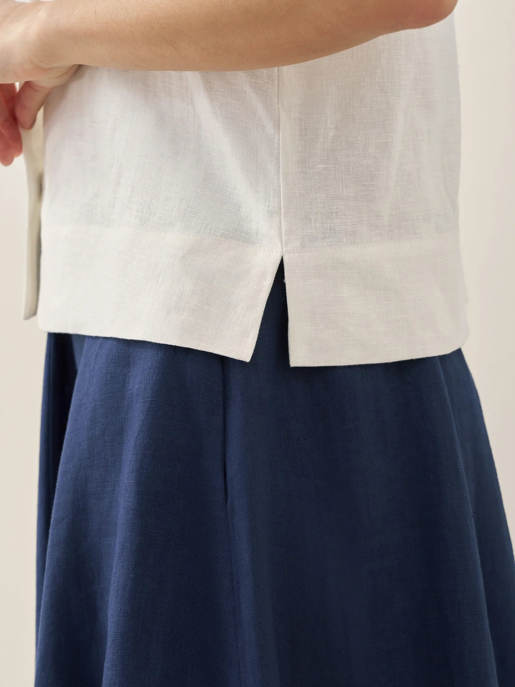 100% Linen Button-Up Short Sleeve Shirt - TOPS-Linen Button Down Shirts