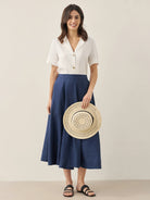 100% Linen Button-Up Short Sleeve Shirt - TOPS-Linen Button Down Shirts