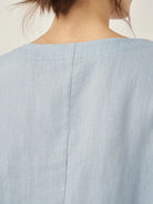 AURORA 100% Linen Boatneck 3/4 Length Sleeve Top - TOPS-Linen Blouses