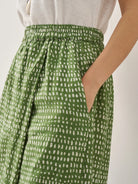 100% Linen Polka Dot Skirt-Pants with Elastic Waist LUMI - BOTTOMS-Linen Pants