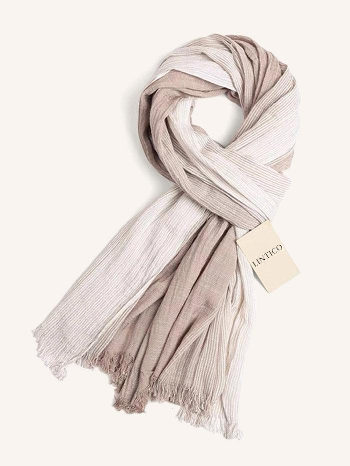 Flowfold Linen Blend Scarf - Beige / One-Size - ACCESSORIES-Scarf
