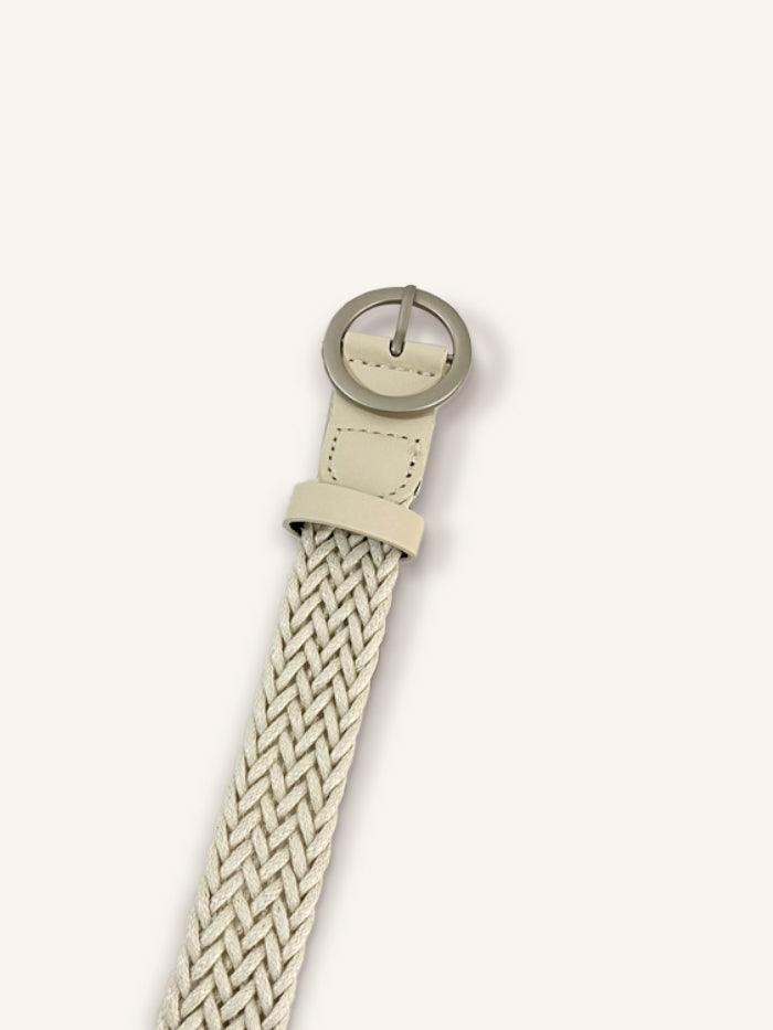 WILLA ALLURE Woven Canvas Belt - White / One-Size - ACCESSORIES-Others