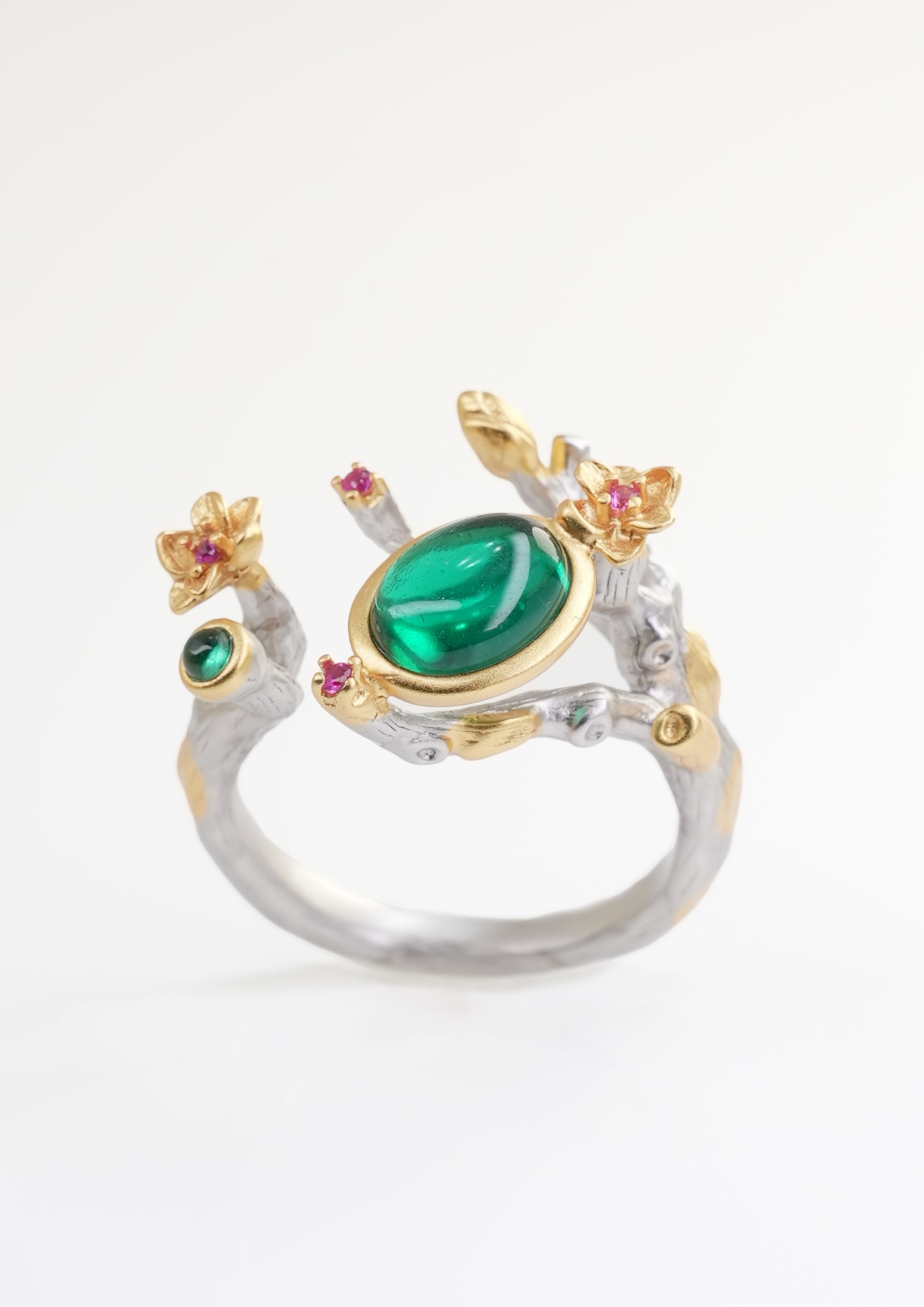 Exquisite Emerald Ring - Enchanted Branch - One-Size - ACCESSORIES-Jewelry