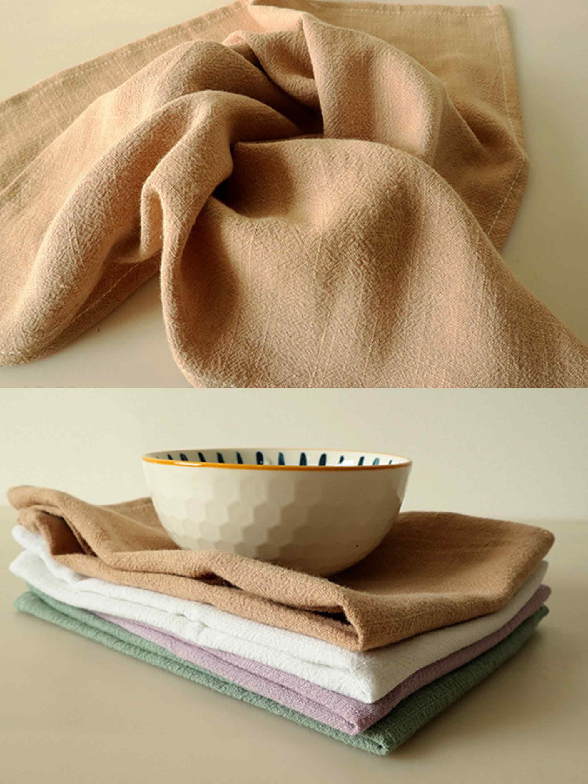 Cotton Linen Napkins Solid Color Placemats Tea Towels - ACCESSORIES-Others