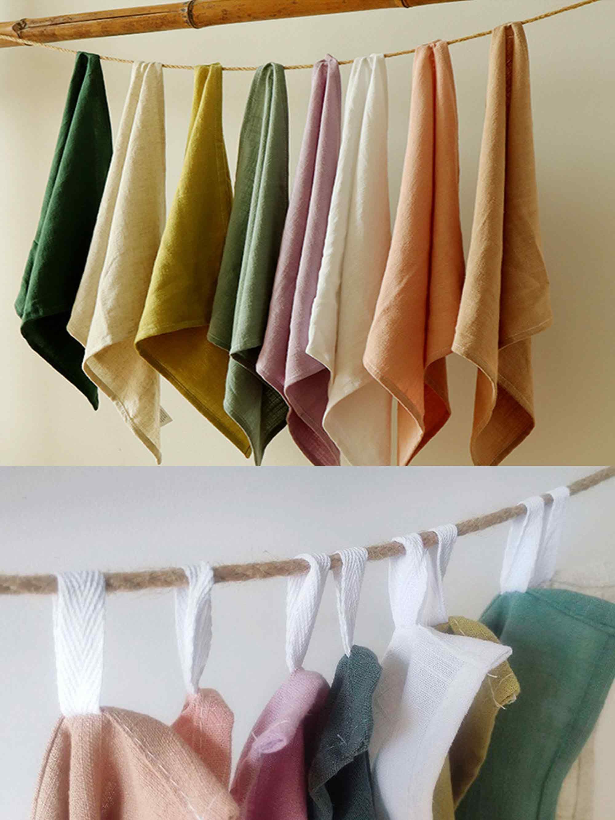 Cotton Linen Napkins Solid Color Placemats Tea Towels - ACCESSORIES-Others