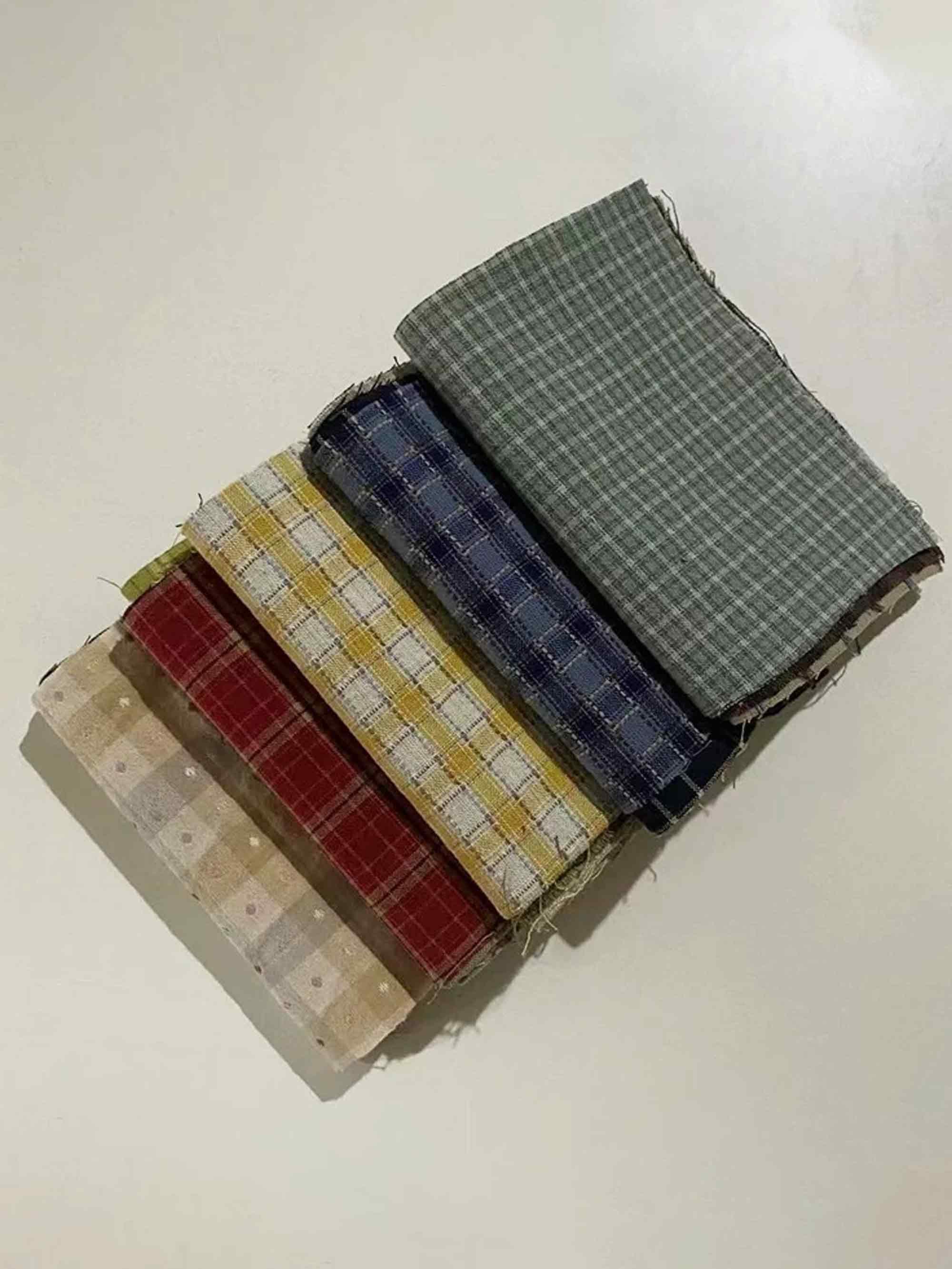 Yarn-Dyed Fabric Scraps for Clothes & Patchwork (10 Pieces) - ACCESSORIES-Others